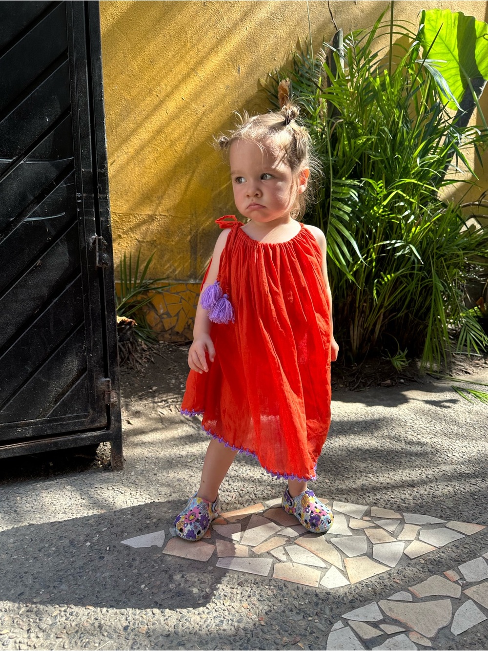 NIX NIX Girls Red Gauze Tassel Dress Sayulita Mexico Boho